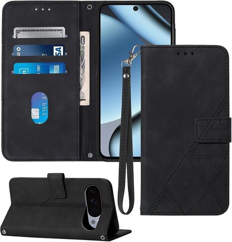 for Pixel 10 Pro Case/Pixel 10 Case Wallet, Card Holder Slots, Wrist Strap, TPU Interior Phone Protective, Stand PU Leather, Folio Flip Cases Cover (Purple) in Saudi Arabia