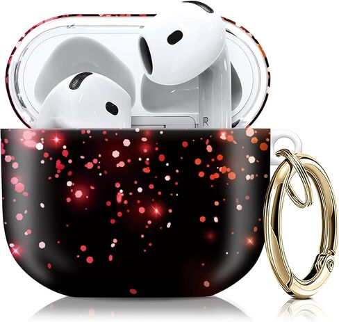 متوافق مع غطاء حافظة AirPod الجيل الرابع مع سلسلة مفاتيح، حافظة سماعة رأس لاسلكية واقية كاملة مضادة للصدمات للنساء والرجال والبنات (زهرة وردية بيضاء وزرقاء لطيفة) in Kuwait