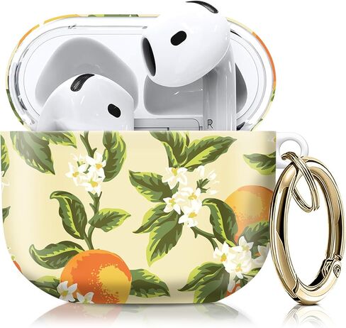 متوافق مع غطاء حافظة AirPod الجيل الرابع مع سلسلة مفاتيح، حافظة سماعة رأس لاسلكية واقية كاملة مضادة للصدمات للنساء والرجال والبنات (زهرة وردية بيضاء وزرقاء لطيفة) in Kuwait