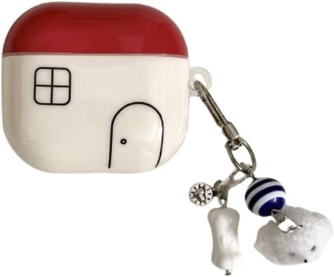 Earbuds Case for Airpods 4 with Keychain,Cute Cartoon Dog Puppy Pattern Design Shockproof Earphone Protective Shell Cover for Women Girly (Dog) in Saudi Arabia