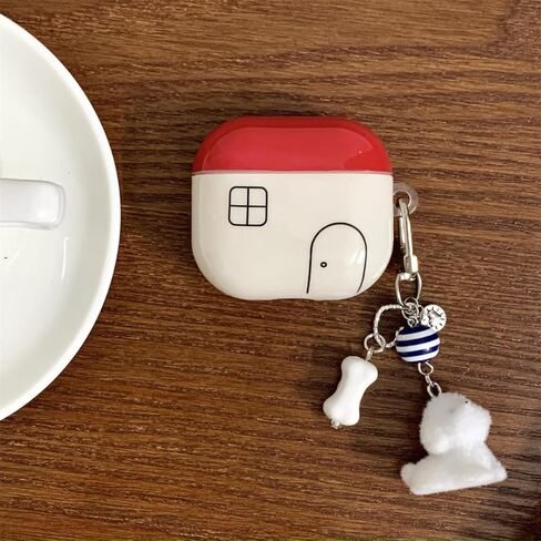 Earbuds Case for Airpods 4 with Keychain,Cute Cartoon Dog Puppy Pattern Design Shockproof Earphone Protective Shell Cover for Women Girly (Dog) in Saudi Arabia