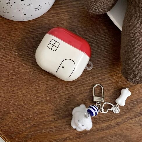 Earbuds Case for Airpods 4 with Keychain,Cute Cartoon Dog Puppy Pattern Design Shockproof Earphone Protective Shell Cover for Women Girly (Dog) in Saudi Arabia