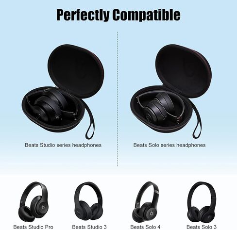 Hard Case for Beats Studio Pro/Solo 4 3 2 / Studio 3 Wireless Noise Cancelling Headphones, Black in Saudi Arabia