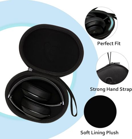 Hard Case for Beats Studio Pro/Solo 4 3 2 / Studio 3 Wireless Noise Cancelling Headphones, Black in Saudi Arabia