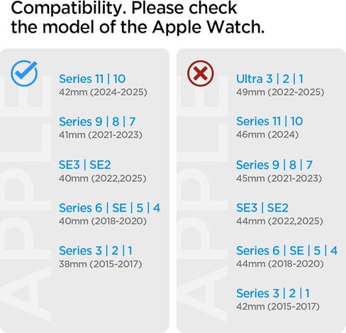 Spigen Air Fit Band Designed for Apple Watch Band Series 11/10 42mm, 9/8/7 41mm, SE3/SE2/SE/6/5/4 40mm, 3/2/1 38mm - Black in Saudi Arabia