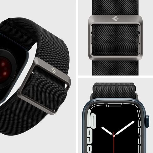 Spigen Air Fit Band Designed for Apple Watch Band Series 11/10 42mm, 9/8/7 41mm, SE3/SE2/SE/6/5/4 40mm, 3/2/1 38mm - Black in Saudi Arabia