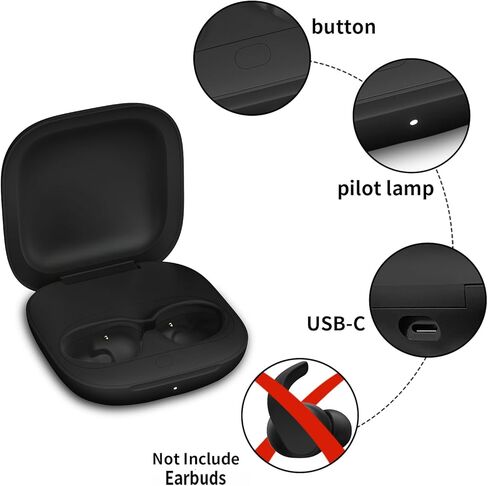 علبة شحن بديلة لجهاز Beats Fit Pro، حافظة شاحن محمول بمنفذ USB-C مع زر مزامنة بلوتوث، بطارية مدمجة 700 مللي أمبير في الساعة (غير متضمنة سماعات الأذن) in Kuwait