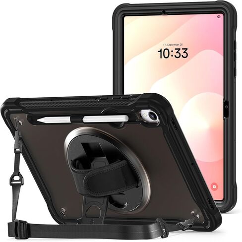 حافظة ProCase متينة لجهاز Galaxy Tab S11 2025 11 بوصة - مع حامل قلم S، غطاء متين مقاوم للصدمات مع حزام يد قابل للدوران 360 درجة واقي لجهاز Galaxy Tab S11 (X730/X736B) - أسود in Kuwait