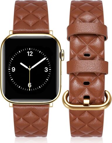 أحزمة جلدية مصممة متوافقة مع سوار ساعة Apple 38 مم 40 مم 41 مم 42 مم (S11/10) للنساء، حزام منقوش من الجلد الطبيعي لسلسلة iWatch 11/10/9/8/7/6/5/4/3/2/1/SE/Ultra3/2/1 in Kuwait