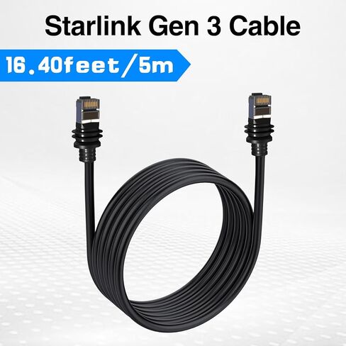 Duttek Starlink Ethernet Adapter Cable 16.4 FT/5M, Waterproof Starlink Mini Ethernet Cable for Starlink Gen 3 Cable Standard, High-Speed for Starlink Satellite RV/Home in Saudi Arabia