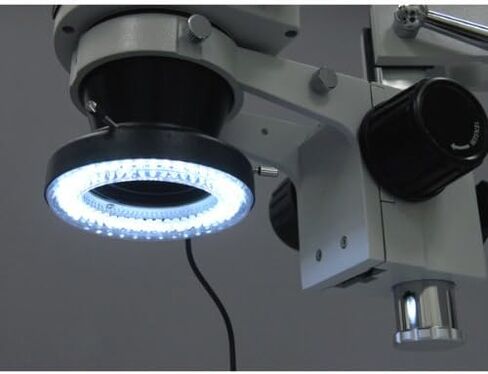 AmScope 3.5X-180X Trinocular Stereo Microscope with 4-Zone 144-LED Ring Light and 1.3MP Camera in Saudi Arabia