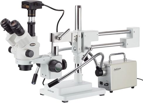 AmScope 3.5X-45X Simul-Focal Stereo Zoom Microscope with 30W LED Illuminator and 18MP USB3 Camera in Saudi Arabia