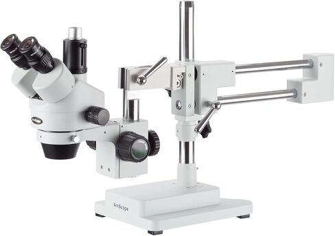 AmScope 3.5X-45X Simul-Focal Trinocular Boom Stereo Microscope with LED Fiber Light and 1.3MP Camera in Saudi Arabia