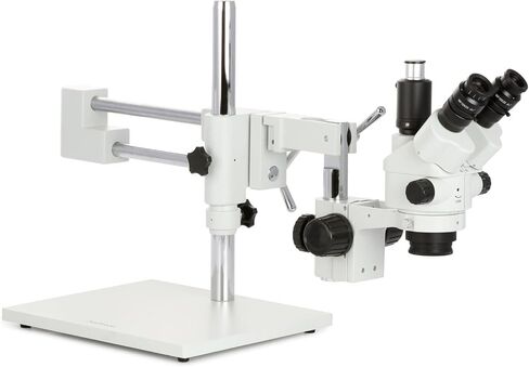 AmScope 7X-45X Simul-Focal Stereo Zoom Microscope on Boom Stand with a Fluorescent Light and 18MP USB3 Camera in Saudi Arabia