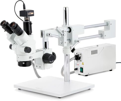 AmScope 7X-45X Simul-Focal Stereo Zoom Microscope with a Fiber Optic Ring Light and 10MP USB3 Camera in Saudi Arabia