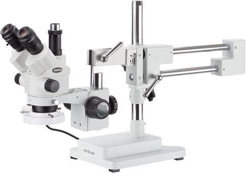 مجهر AmScope 3.5X-180X Simul-Focal Stereo Boom Stand مع ضوء فلورسنت وكاميرا USB3 بدقة 10 ميجابكسل in Saudi Arabia
