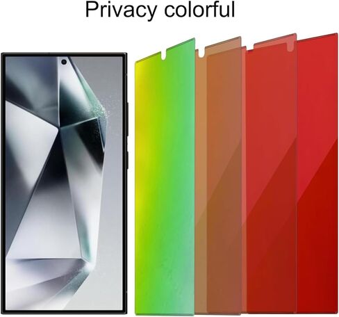 2 Pack Anti-Blue Privacy Screen Protector for Samsung Galaxy S25 Ultra Anti-Spy Soft Film Support Finger Unlock + 2 Pack Camera Lens Glass Protector in Saudi Arabia