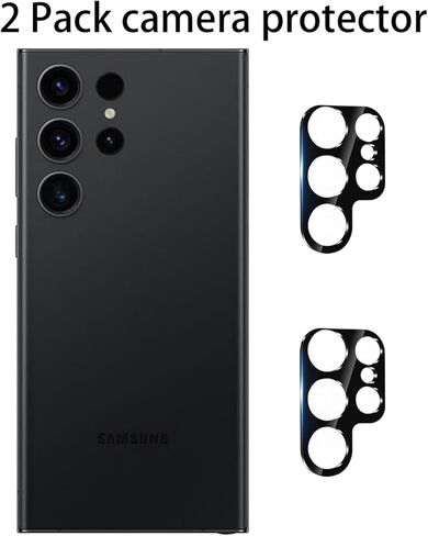 2 Pack Anti-Blue Privacy Screen Protector for Samsung Galaxy S25 Ultra Anti-Spy Soft Film Support Finger Unlock + 2 Pack Camera Lens Glass Protector in Saudi Arabia