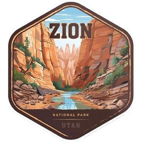 Zion National Park Sticker – Waterproof Vinyl Decal for Car Laptop Water Bottle Bumper Wall & Window – Travel Nature Adventure Souvenir – 4x4 inches in Saudi Arabia