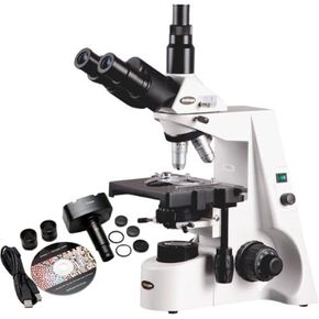 AmScope T690C-5MA Digital Trinocular Compound Microscope, 40X-2500X Magnification, WH10x and WH25x Super-Widefield Eyepieces, Infinity Objectives, Brightfield, Kohler Condenser, Double-Layer Mechanical Stage, Includes 5MP Camera with Reduction Lens and So in Saudi Arabia