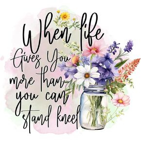 قطعتان (قطع) ملصقات مقاس 3 بوصات و5 بوصات - عندما تمنحك الحياة أكثر مما يمكنك الوقوف على ركبتيك - ملصقات فينيل مقاومة للماء للسيارات والشاحنات وأجهزة الكمبيوتر المحمولة والهواتف والنوافذ وما إلى ذلك، ArtGems-2203-3+5 in Kuwait