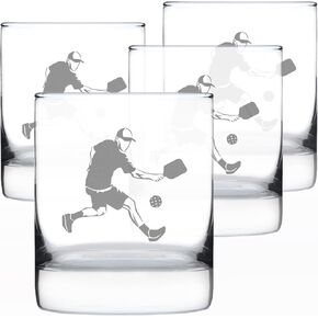 Pickleball Player Man Rocks Glass - Pickleball Gifts and Decor for Men - 10.25 Oz Glasses in Saudi Arabia
