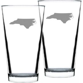 North Carolina State Outline Pint Glass for Beer - State Themed Drinking Decor and Gifts for North Carolinian Women & Men - 16 Oz Glasses in Kuwait