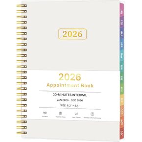 كتاب مواعيد 2026، 30 دقيقة في الساعة، مخطط تقويم أسبوعي وشهري 2026، يناير 2026 - ديسمبر 2026، 6.2 بوصة × 8.4 بوصة، مخطط يومي 2026 مع علامات تبويب وجيب، غطاء مرن، رائع للمكتب والمنزل والمدرسة in Kuwait