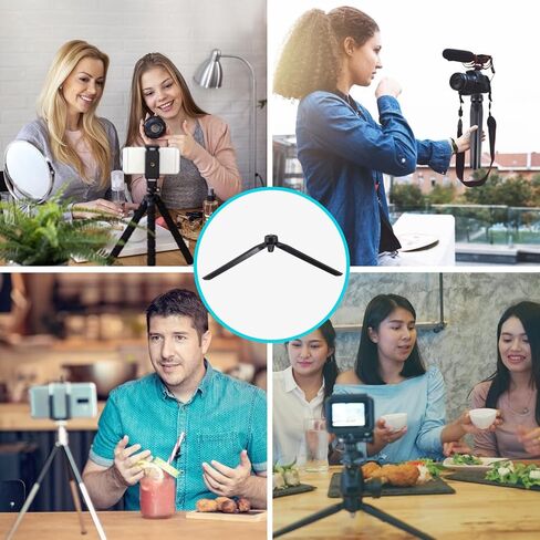 Zerodeko 2 Pcs Foldable Desktop Camera Tripod with 1/4 Inch Screw for Streaming and Photography, Stable Tabletop Phone and Webcam Stand for Vlogging and Recording in Saudi Arabia