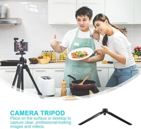 Zerodeko 2 Pcs Foldable Desktop Camera Tripod with 1/4 Inch Screw for Streaming and Photography, Stable Tabletop Phone and Webcam Stand for Vlogging and Recording in Saudi Arabia