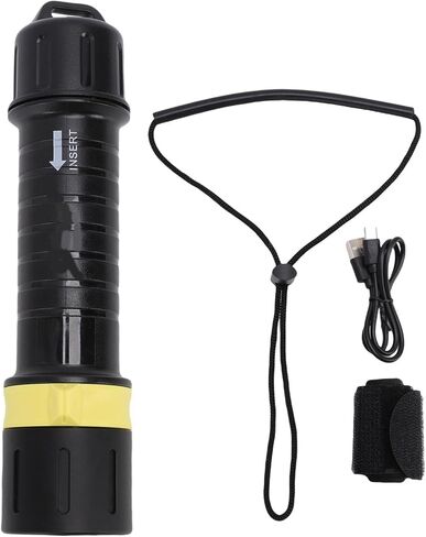 CCYLEZ LED Dive Light Super Bright Underwater Flashlight USB Charging Port for Diving Camping Fishing Aluminum Alloy in Saudi Arabia