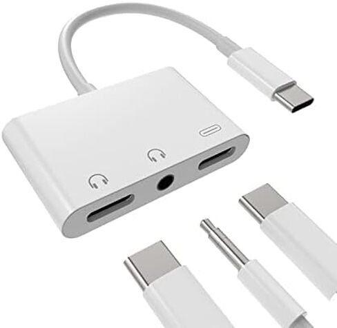 USB-C to 3.5mm Audio Adapter 3in1 Type C Headphone Jack Dual AUX DAC Splitter Charger Dongle Cord Compatible for Samsung for IPhone15 Pro Max Plus ipad 10、Air4/5、Mini6、Pro Charging Cable in Saudi Arabia