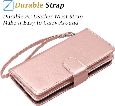 Takfox for Samsung Note 10 Plus Case Wallet, for Galaxy Note 10+ Plus 5G Phone Case PU Leather w 9 ID Credit Card Holder Slots Folio Flip Magnetic Detachable Hard Case & [Wrist Strap]-Rose Gold in Saudi Arabia