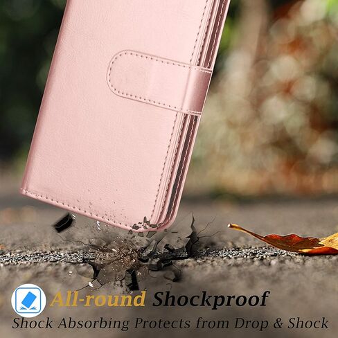 Takfox for Samsung Note 10 Plus Case Wallet, for Galaxy Note 10+ Plus 5G Phone Case PU Leather w 9 ID Credit Card Holder Slots Folio Flip Magnetic Detachable Hard Case & [Wrist Strap]-Rose Gold in Saudi Arabia