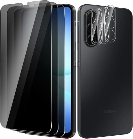 3 Pack For Samsung Galaxy A17 Privacy Screen Protector + 3 Pack Camera Lens Protector, 9H Hardness Anti-Spy Tempered Glass, Scratch-Resistant (Samsung Galaxy A17) in Saudi Arabia