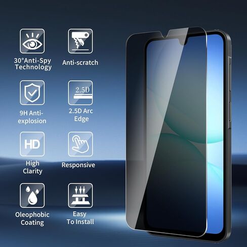 3 Pack For Samsung Galaxy A17 Privacy Screen Protector + 3 Pack Camera Lens Protector, 9H Hardness Anti-Spy Tempered Glass, Scratch-Resistant (Samsung Galaxy A17) in Saudi Arabia