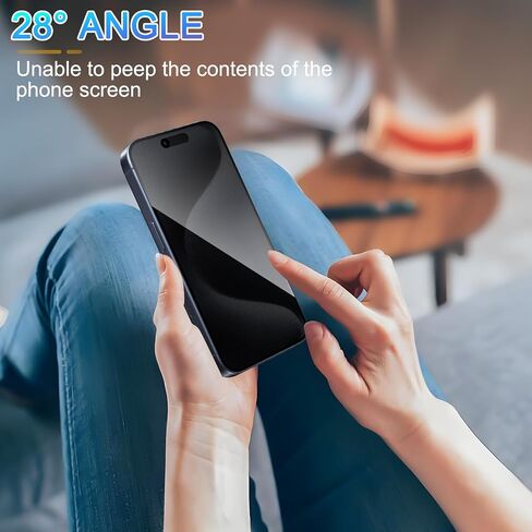3 قطع واقي شاشة للخصوصية لهاتف iPhone 15 Pro [زجاج مقسى مضاد للتجسس]، فائق الدقة، مضاد للخدش، خالٍ من الفقاعات، زجاج واقي سهل التركيب 9H لهاتف iPhone 15 Pro in Saudi Arabia