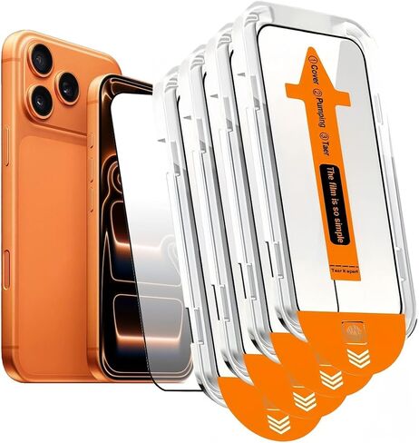 for iPhone 17 Pro Screen Protector 4 Pack [9H+ Tempered Glass] [Military-Grade Drop Protection] [Easy Installation] Shockproof Full Edge Coverage 6.3 Inch 2025 in Saudi Arabia
