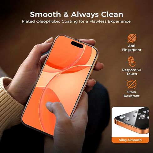 for iPhone 17 Pro Screen Protector 4 Pack [9H+ Tempered Glass] [Military-Grade Drop Protection] [Easy Installation] Shockproof Full Edge Coverage 6.3 Inch 2025 in Saudi Arabia