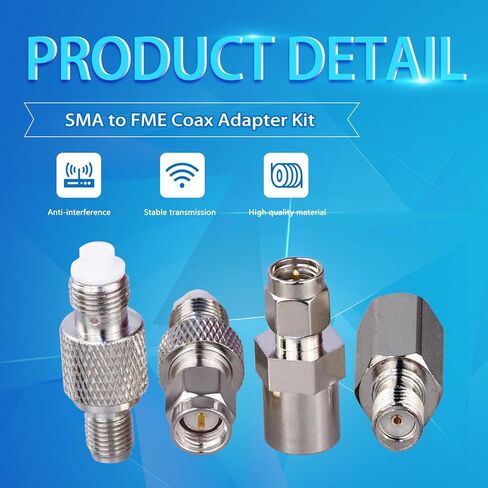 TUOLNK 4 Type Set SMA to FME 4G Antenna Adapter Kit SMA to FME Coaxial Adapter WiFi Antenna for Coaxial Cable WiFi Antenna Wireless LAN Device RF Coax Connector in Kuwait