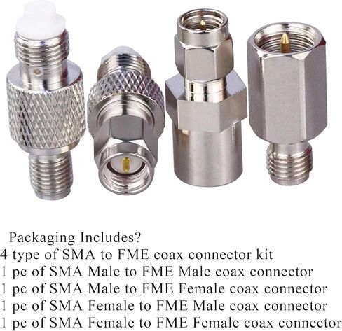 TUOLNK 4 Type Set SMA to FME 4G Antenna Adapter Kit SMA to FME Coaxial Adapter WiFi Antenna for Coaxial Cable WiFi Antenna Wireless LAN Device RF Coax Connector in Kuwait