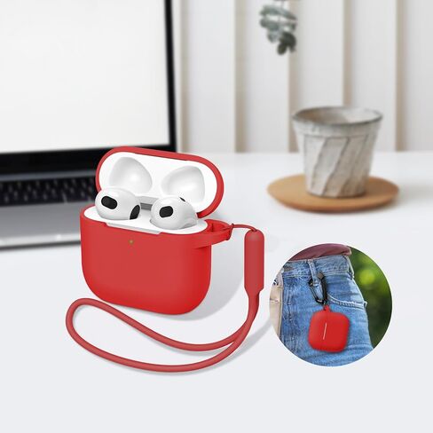 Compatible with AirPods 4 Generation Case[2024], Soft Silicone Headphone with Keychain|Hand Strap, Full Protective Charging Earphone Cover for Airpods 4th Gen-Pine Green in Saudi Arabia