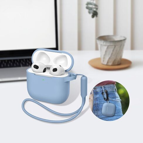 Compatible with AirPods 4 Generation Case[2024], Soft Silicone Headphone with Keychain|Hand Strap, Full Protective Charging Earphone Cover for Airpods 4th Gen-Pine Green in Saudi Arabia