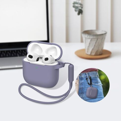 Compatible with AirPods 4 Generation Case[2024], Soft Silicone Headphone with Keychain|Hand Strap, Full Protective Charging Earphone Cover for Airpods 4th Gen-Pine Green in Saudi Arabia