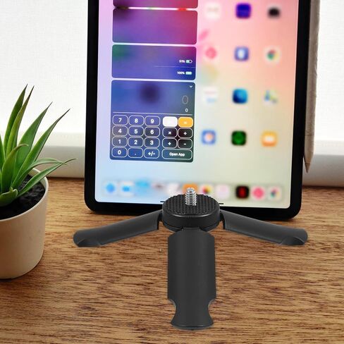Mini Tripod Camera Mount Adapter with 1/4 Screw Portable Foldable Bracket for DSLR, Smartphone and LED Fill Light Photography, Black, 6pcs Set in Saudi Arabia