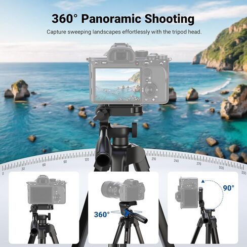 NEEWER Entry Level Version TP53 Tripod for Cell Phone & Camera + X12II Teleprompter with Arca Type Camera Mount, Metal Portable Travel Stand Compatible with iPhone for Video Recording Filming in Saudi Arabia