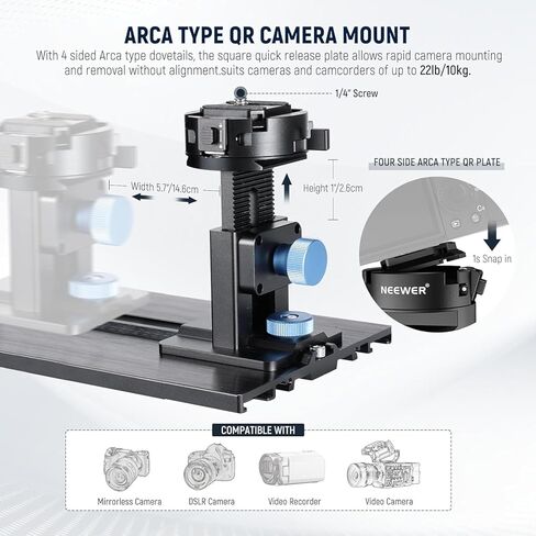 NEEWER Entry Level Version TP53 Tripod for Cell Phone & Camera + X12II Teleprompter with Arca Type Camera Mount, Metal Portable Travel Stand Compatible with iPhone for Video Recording Filming in Saudi Arabia