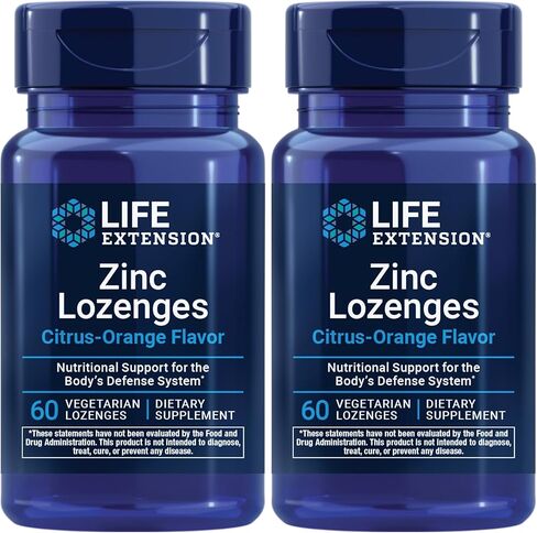 Life Extension Zinc Lozenges – Citrus-Orange Flavor – For Healthy Protein Synthesis & Immune Health - Inflammation Management Supplement - Gluten-Free, Non-GMO – 60 Vegetarian Lozenges in Saudi Arabia