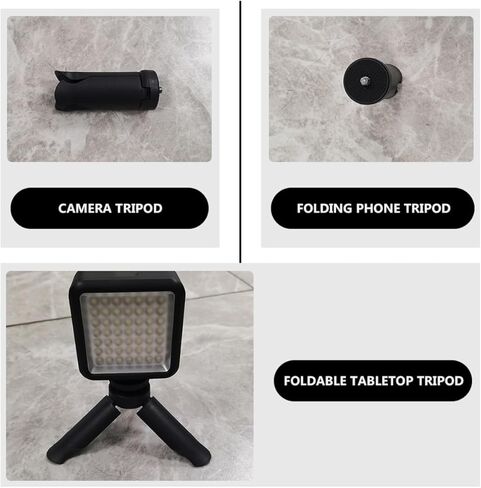 4pcs Folding Tabletop Camera Tripod and Phone Clip Mount for Smartphones and Micro Cameras, Compact Broadcast Stand for Vlogging, Streaming, and Travel Photography in Saudi Arabia