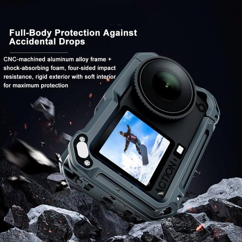مناسبة لـ DJI Osmo Action6 حافظة واقية من الألومنيوم على شكل قفص أرنب، حامل محول توسيع الإطار المعدني متعدد الوظائف لـ DJI Osmo Action6 in Kuwait